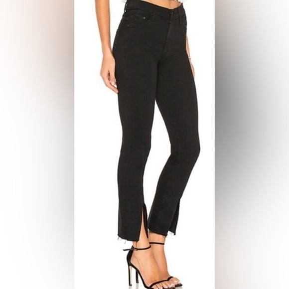 MOTHER The Insider Slit Ankle Fray Not Guilty Black Size 25 - Picture 1 of 12